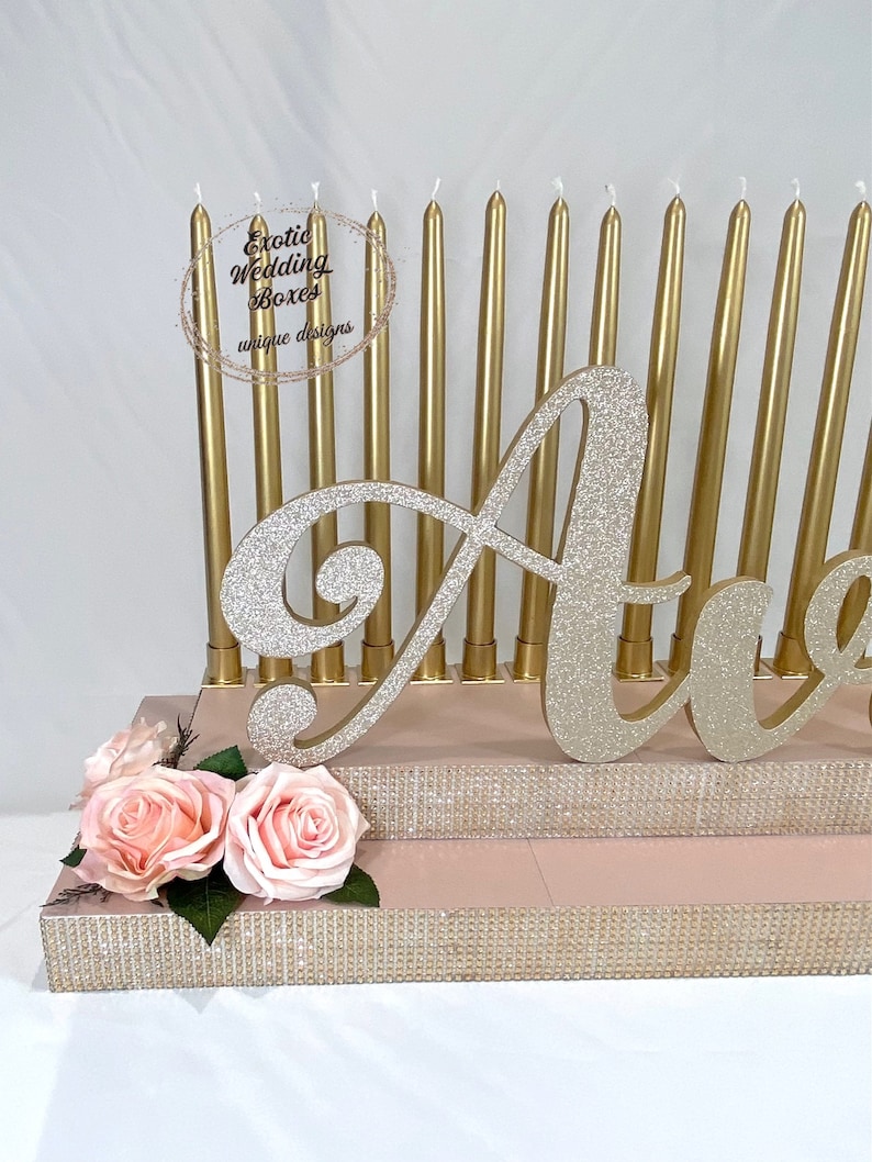 Gold and Blush Pink Candelabra for Sweet 16 Quinceanera Bat Etsy