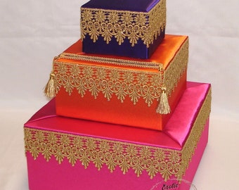 Moroccan Theme card box- Jewel tone colors