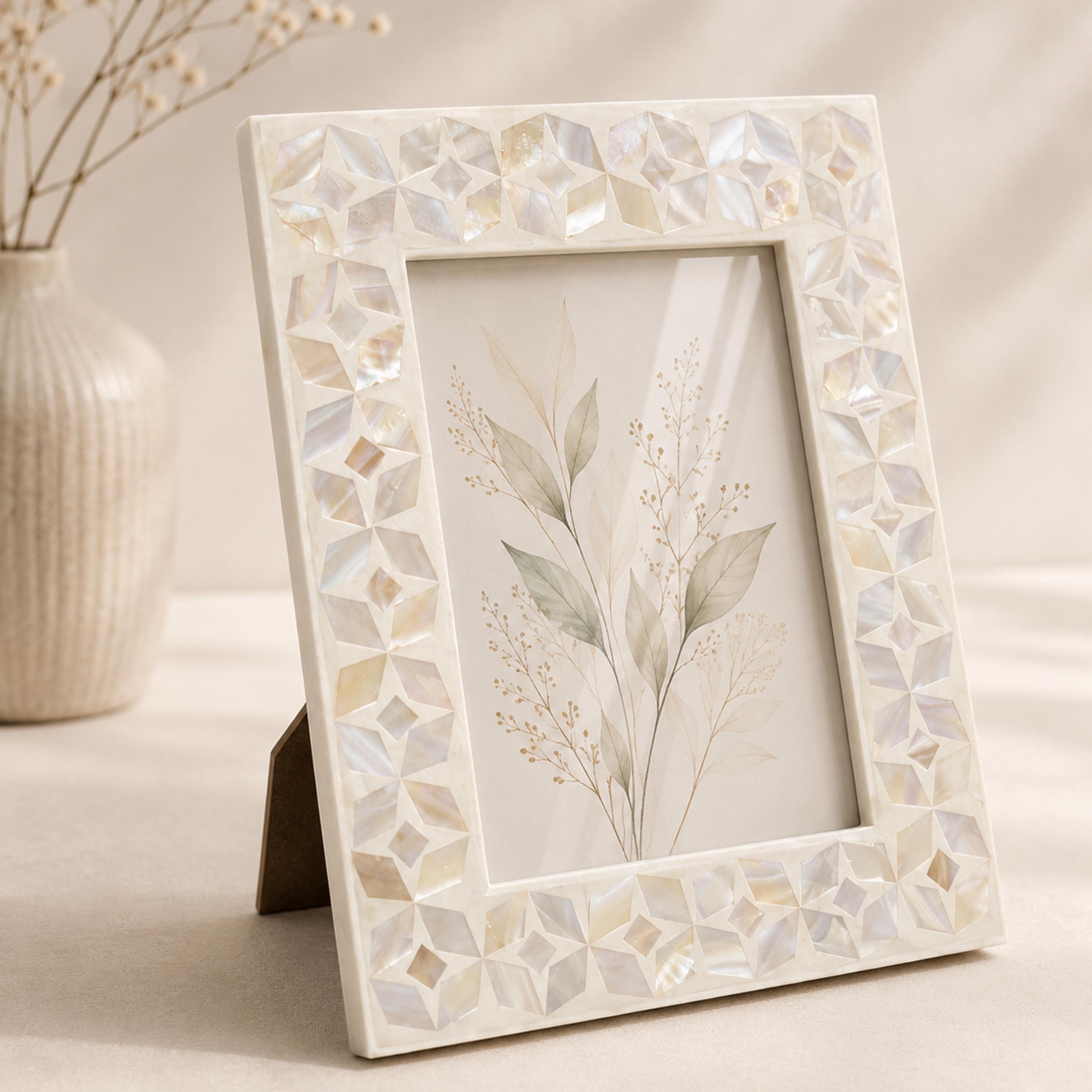 Floral Mother Of Pearl Frame