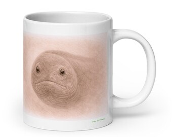 Eel Fish Mug Graphite Portrait , Wildlife Animal Ceramic Coffee & Tea Mug
