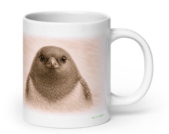 Cowbird Mug Graphite Portrait , Wildlife Animal Ceramic Coffee & Tea Mug