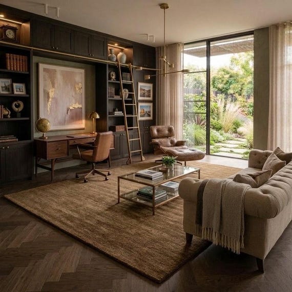 Hand Tufted Brown Wool Rug Modern Minimalist Area Rug Handmade New Zealand Wool Carpet