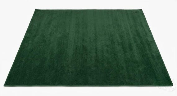 Hand Tufted Wool Rug, Dark Green Area Rug, Solid Green Carpet, Modern Minimalist Rug, Living Room Bedroom Rug, Custom Size Wool Rug