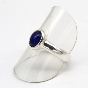 925-Sterling Silver Lapis Lazuli Ring, Blue Gemstone Ring, Minimalist Oval Stone Handmade Jewelry