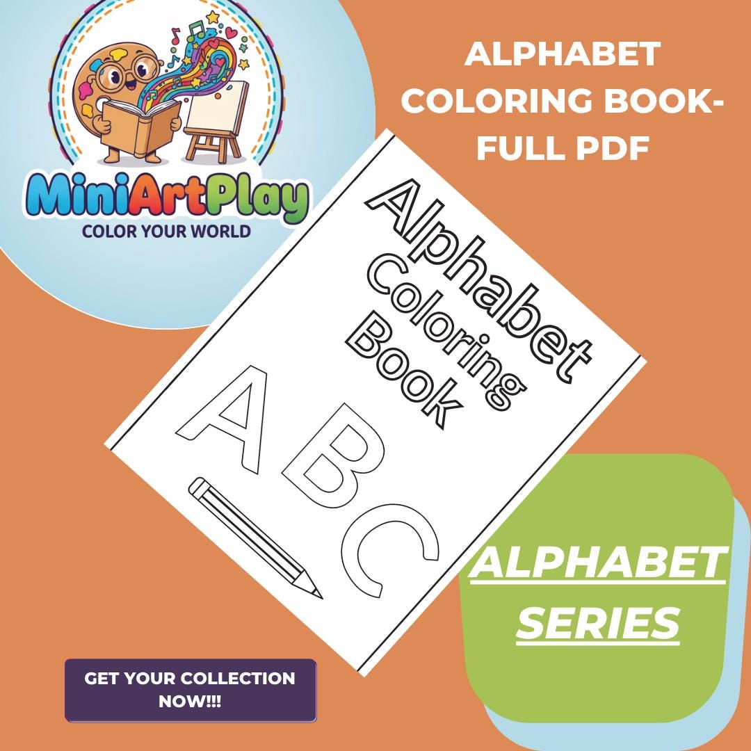 Alphabet Coloring Book PDF | A-Z Coloring Pages for Kids | Toddler ...