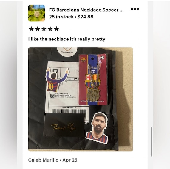 2 X FC Barcelona & Real Madrid Pendant Necklace + Messi and
