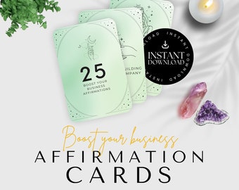 Boost your Business Affirmation Cards, Positive Mantras, Law of Attraction, Mindset, Inspirational, Printable, Digital Download, Self Love