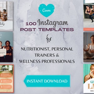 Nutrition Instagram Templates, Fitness Instagram Template, Health Coach Instagram, Nutritionist Template, Wellness Instagram Template, Canva