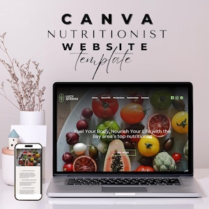 Nutritionist Website Template Canva Coaching Website Clean Landing Page Template Coaching Business Wellness Web Site Canva One Page Website