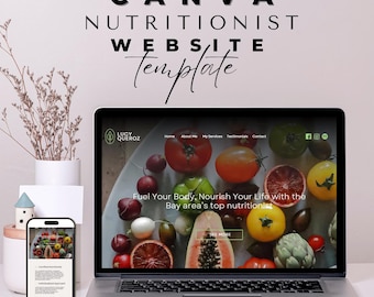 Nutritionist Website Template Canva Coaching Website Clean Landing Page Template Coaching Business Wellness Web Site Canva One Page Website