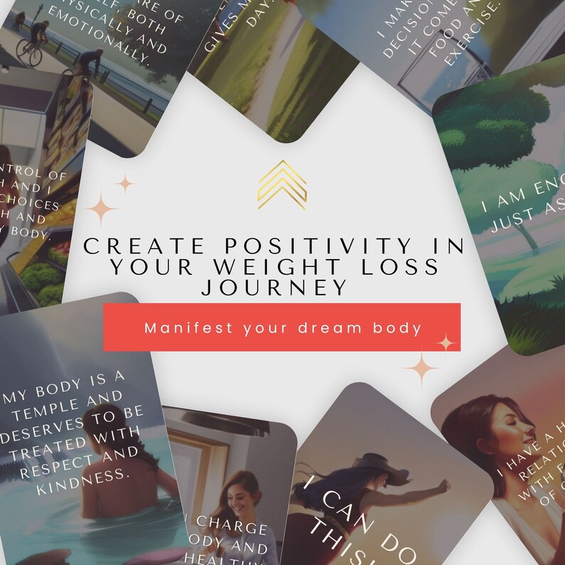 Powerful Weight Loss Affirmation Cards for Women Positive Mantras, Law