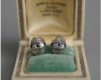 Evil Eye Ohrstecker 925 Sterling Silber Vintage Gothic Eye Ohrringe Handmade Resin Auge Unisex Künstlerischer Schmuck
