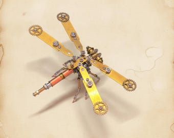 Steampunk Libelle Model Kit Metall Insekt DIY Montage Modell Mechanische Libelle Skulptur Steampunk Decor Kreatives Geschenk