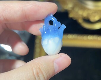 Handgemachte leuchtende Glas Herz Anhänger Blau Farbverlauf Kreative Kunst Halskette Einzigartiges Geschenk für Sie