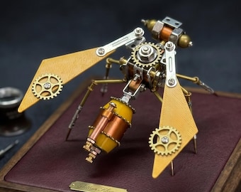 Steampunk Mechanische Wespe Modell Kit, DIY Metall Insekt Montage Schreibtisch Dekor, Retro Futuristische Steampunk Verzierung, kreatives Geschenk für Hobbyisten