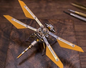 Steampunk Mechanische Libelle Model Kit DIY Metall Insekt Montage Retro Futuristische Schreibtisch Dekor Kreative Geschenk