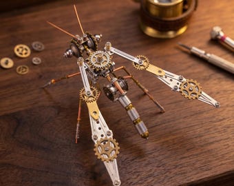 Steampunk Mechanische Moskito Metall Modell DIY Kit Zusammengebaut Insekt Skulptur Industrie Schreibtisch Dekor Kreatives Geschenk für Freund