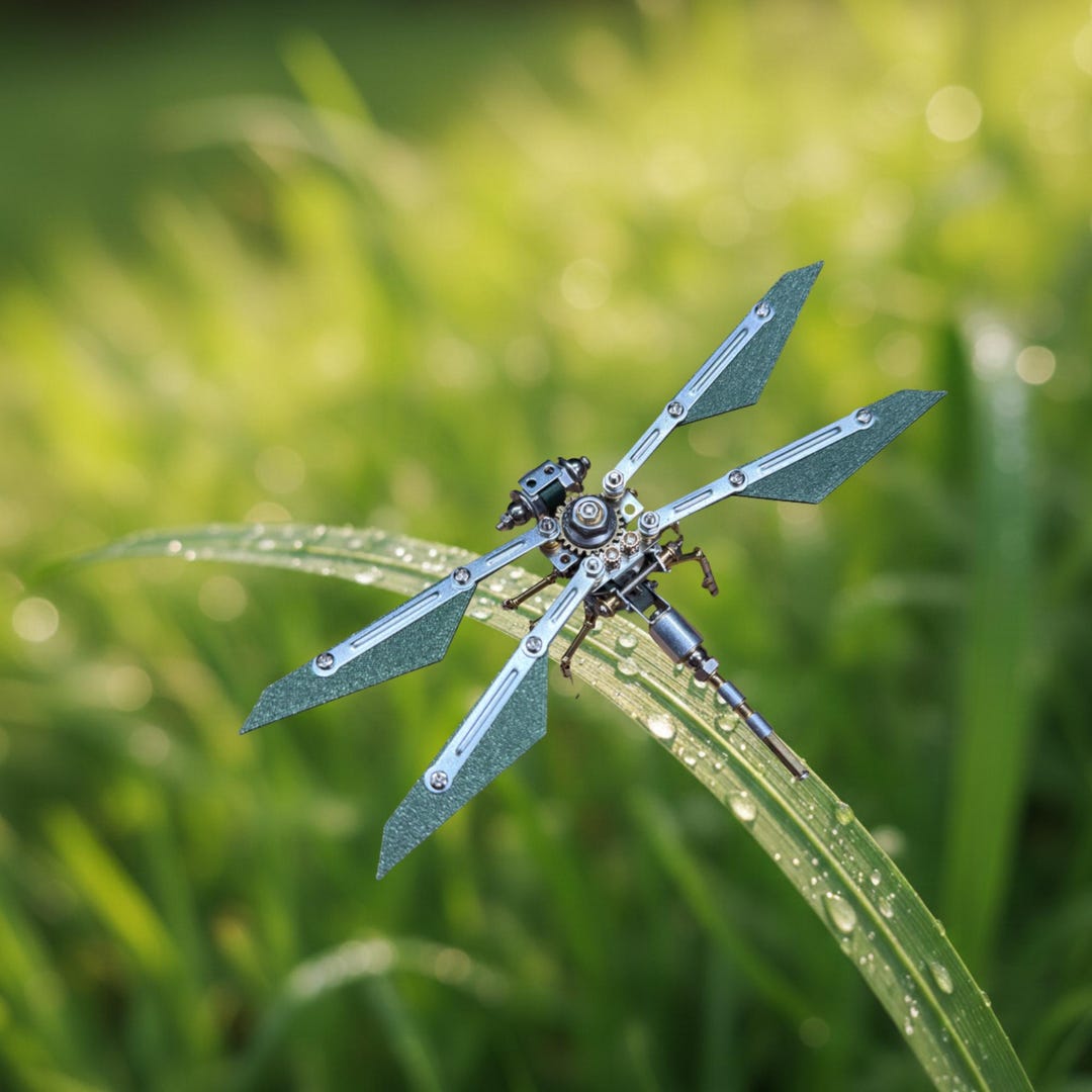 Steampunk Mechanical Dragonfly Model Kit DIY Metal Insect Assembly ...