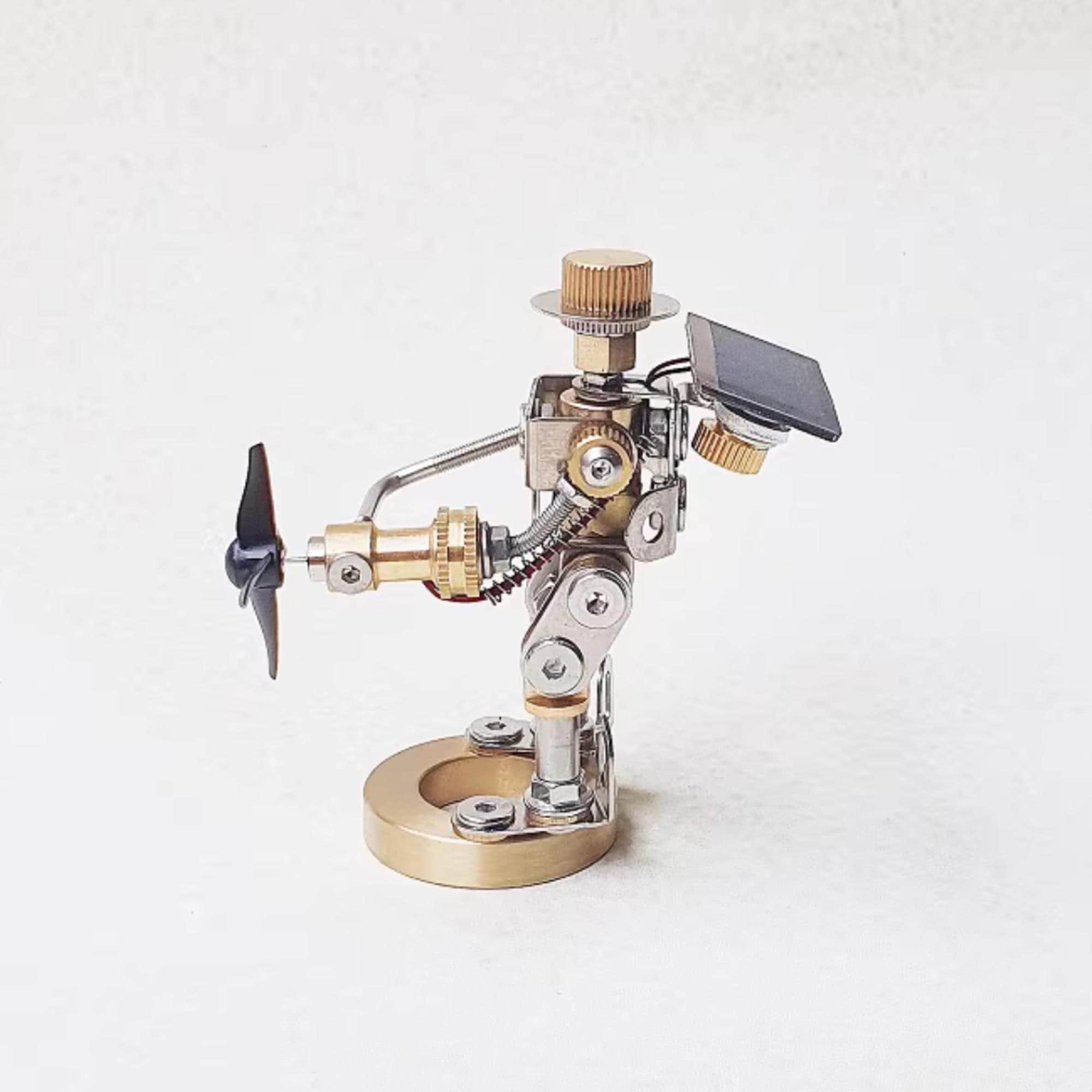 Solar-powered Robot Windmill Warrior Steampunk Metal Car & Desktop ...