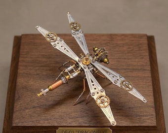 Steampunk Mechanische Libelle Metall Modell DIY Kit Zusammengebaut Insekt Skulptur Retro Schreibtisch Dekor Kreatives Geschenk für Freund