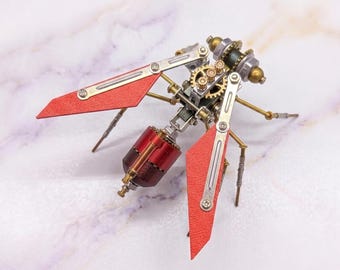 Steampunk Mechanical Bee Model Kit – Metal Assembly Insect Mecha Decor