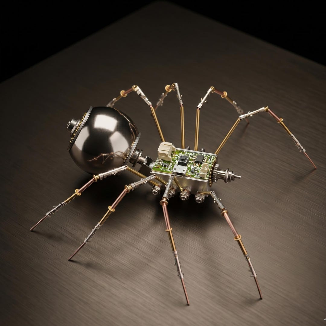 Cyberpunk Electronic Spider DIY Kit Metal Puzzle Model Creative Desktop ...