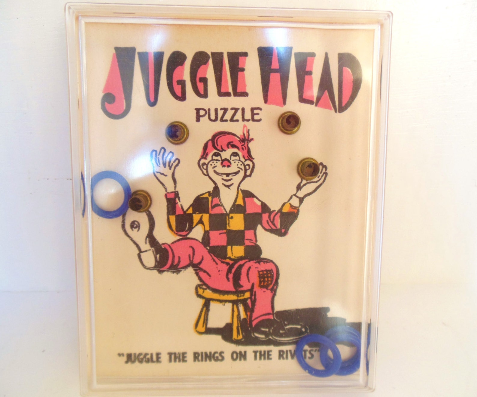 Vintage Juggle Head Clown Puzzle Ring Toss Drueke and Sons Etsy
