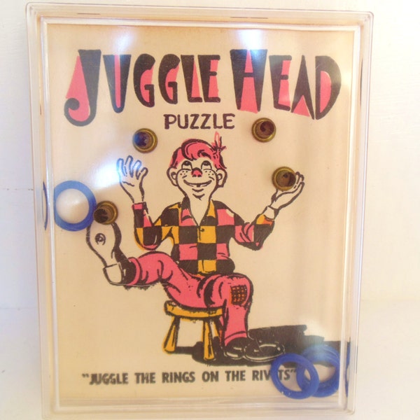 Vintage Juggle Head Clown Puzzle Ring Toss Drueke and Sons 50's (item 1)