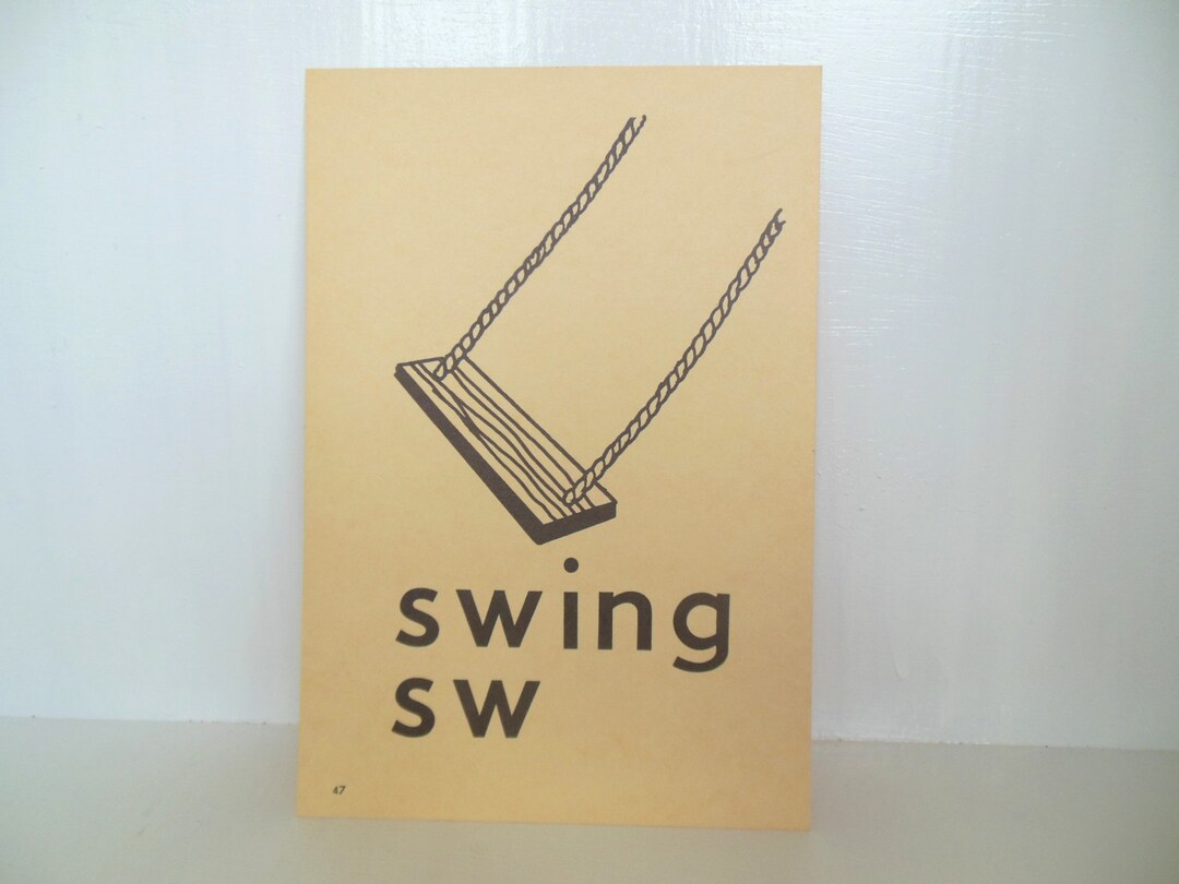 Swing Ride Flashcard Vintage Picture Flash Card Swing Large 8 by 5 - Etsy