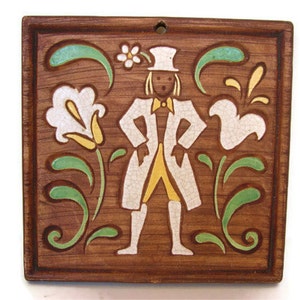 Vintage Brayton Laguna Tile Trivet Pottery Man Webton Ware 50s - 60s (item 30)