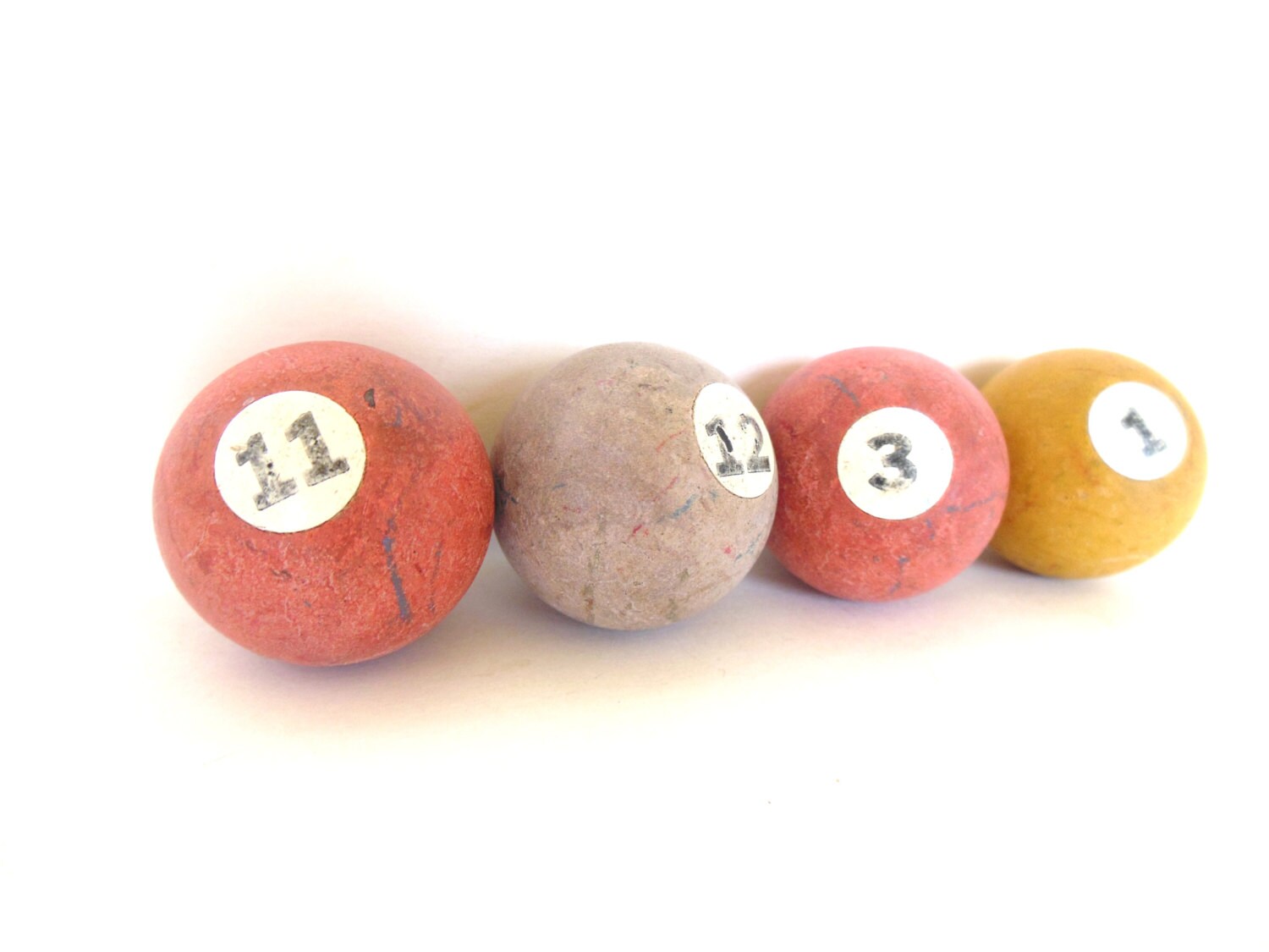 Vintage Clay Billiard Balls Small Child's Set of 4 Etsy