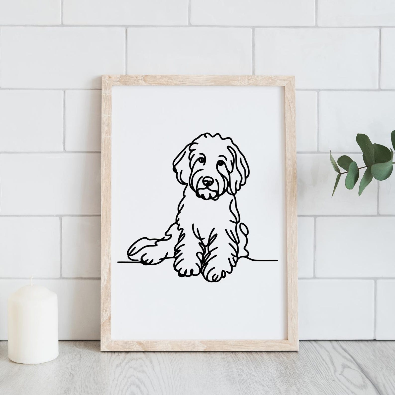 Goldendoodle Line Art SVG Bundle | 50 Dog Sketch Designs | Doodle Puppy ...
