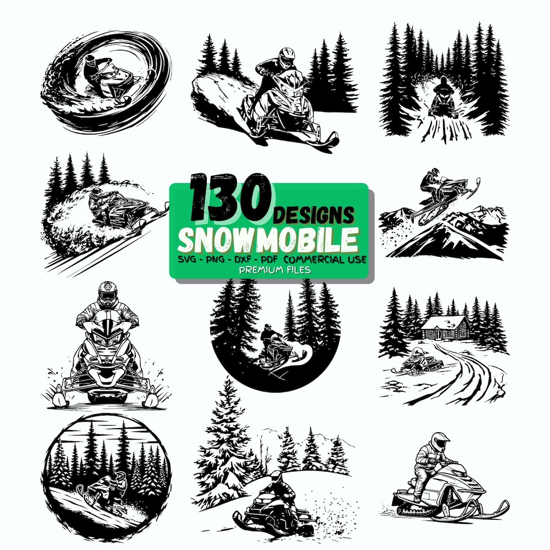 Snowmobile SVG Bundle | 130 Snowmobile Designs | Snowmobile Clipart ...