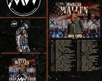 Morgan Wallen Tribute Tour UK 2026 PNG files; Digital Download. PNG ready print to T shirt