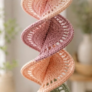 Crochet Wind Spinner Pattern PDF, Dimensional Pastel Petal Helix Hanging Decoration, Intermediate Tutorial, Instant Download Crochet Wind Spinner Pattern PDF, Pastel Petal Helix Hanging Decoration (Instant Download)
