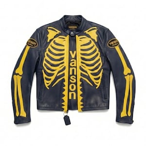 Vanson Skeleton Leather Jacket - Etsy