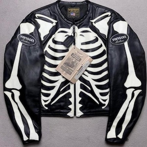 Vanson Skeleton Leather Jacket - Etsy
