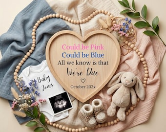 Gender Neutral Baby Reveal | Editable Pregnancy Announcement Template (Digital)