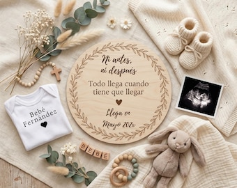 Spanish Pregnancy Announcement, Minimalist Baby Reveal (Digital Download)