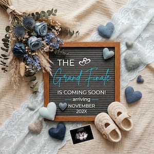 Grand Finale Boy - Révélation simple du sexe bleu modifiable et annonce de la dernière grossesse