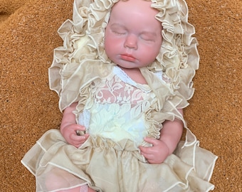 18 Inch Full Body Solid Silicone Reborn Girl Doll, Soft Squishy Lifelike Newborn