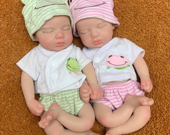 13 Inch Full Body Silicone Reborn Doll - Lifelike Newborn Baby, Boy or Girl Option, 2 Outfits Included