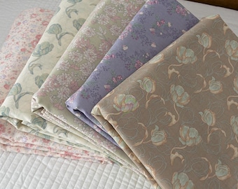 100% Cotton Double Gauze Flat/Top Sheet Vintage Ditsy Floral A-Class Skin-Friendly Breathable Bed Sheet, Twin/Full/Queen