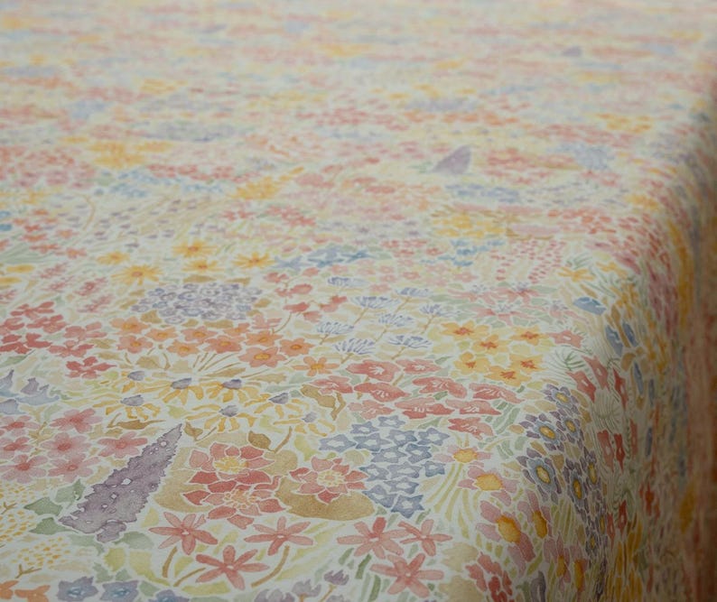 100% Tencel Cotton Flat Sheet/Top Sheet Floral Skin-Friendly Breathable Bed Top Sheet, 90"x98"(230cm*250cm) image 7