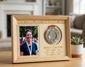 Personalized NYC Marathon Medal Display Frame
