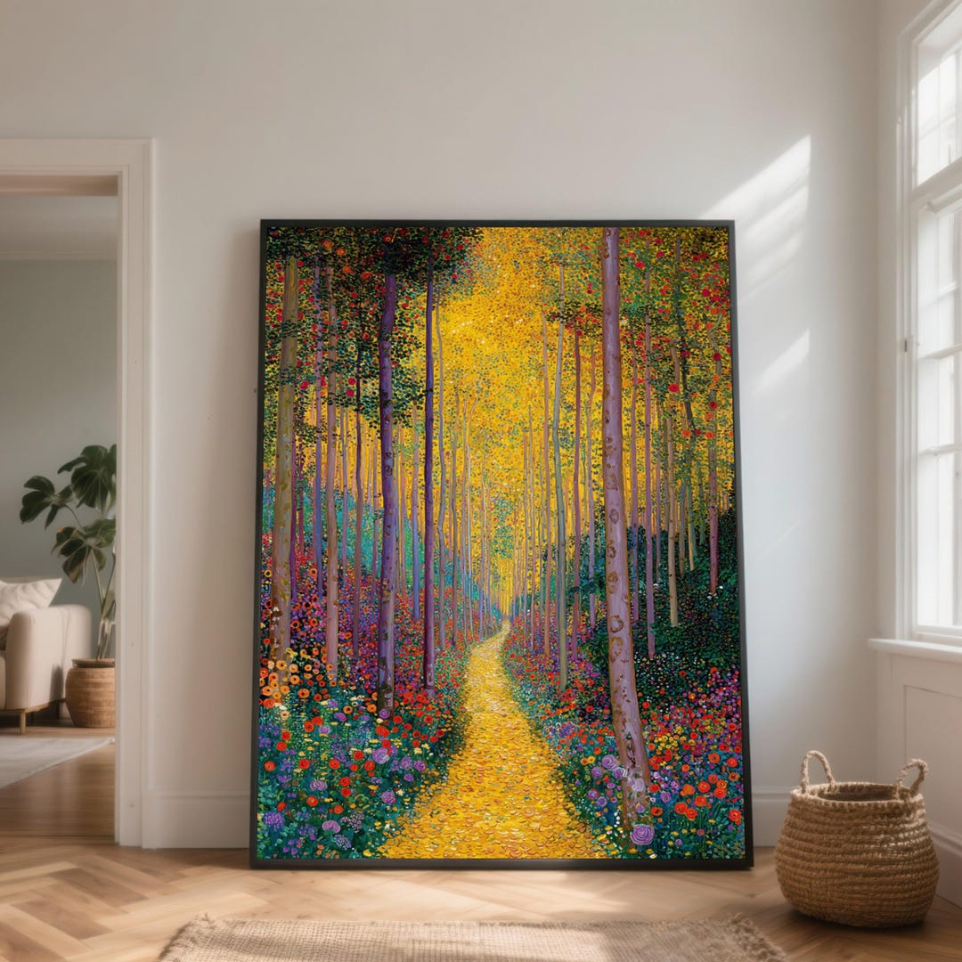 Autumn Forest Canvas, Golden Woodland Pathway Wall Art - Etsy