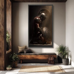 Spartan Warrior Canvas Print, Greek Armor, Historical Wall Art image 3