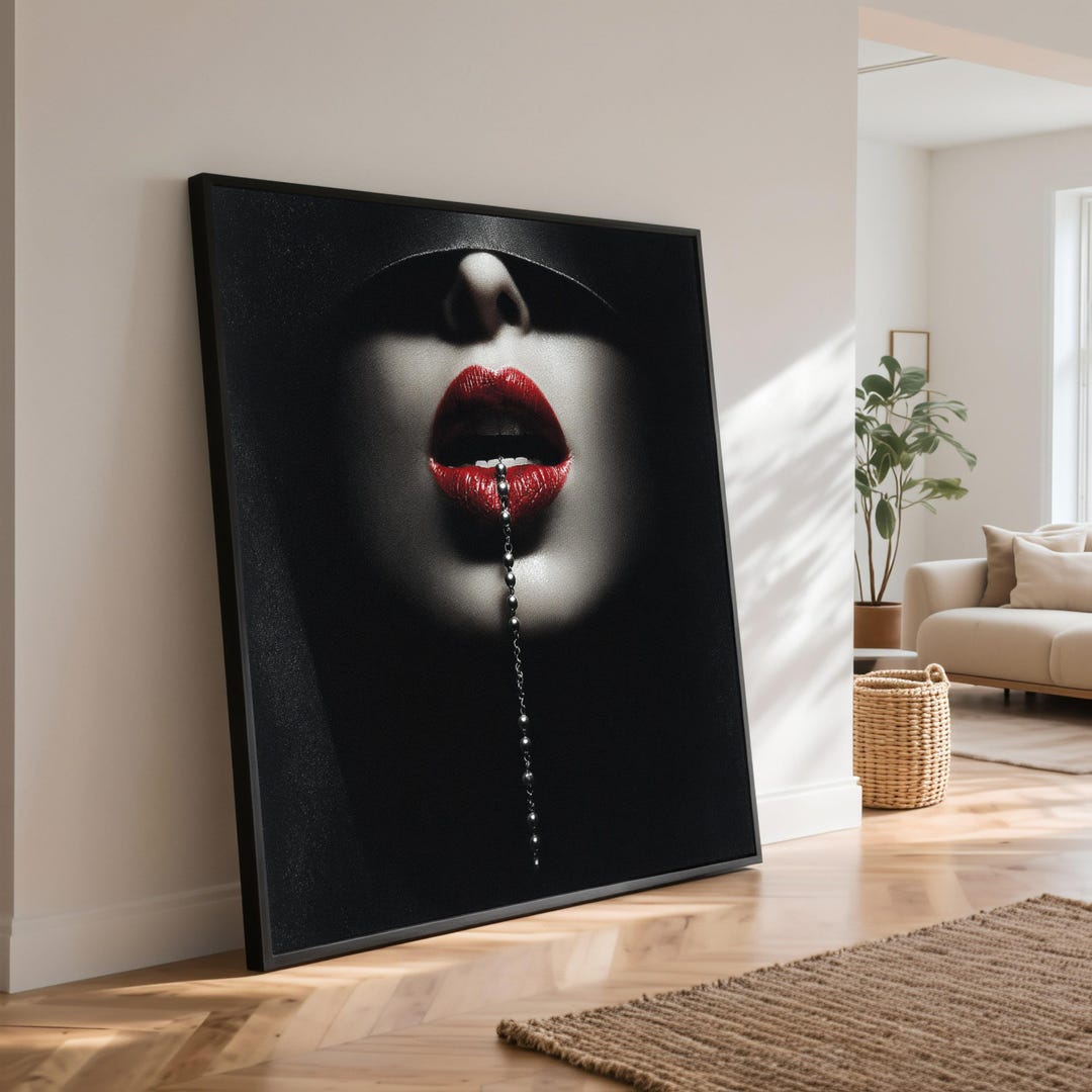 Bold Red Lips Canvas Art, Modern Glam Fashion Print - Etsy