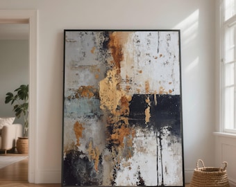Abstract Rust  Canvas Wall Art, Modern Industrial Decor