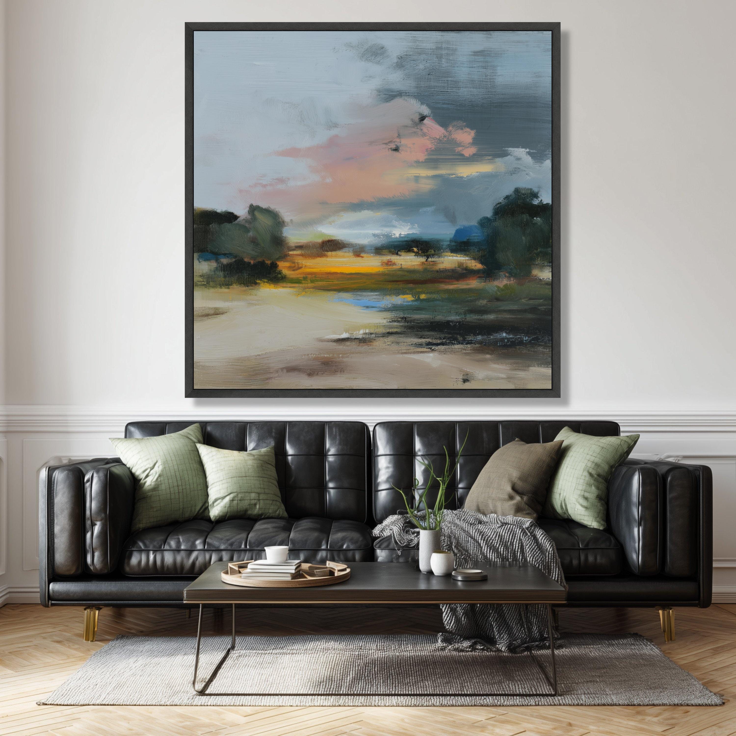 Tranquil Sunset Landscape Canvas Print, Abstract Nature Wall Art - Etsy